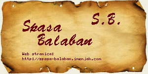 Spasa Balaban vizit kartica